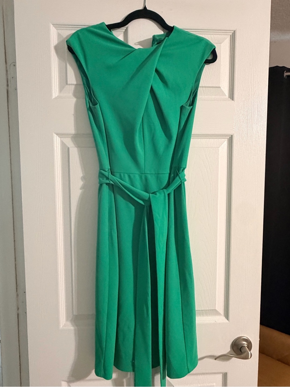 Tahari ASL Emerald Green Belted Midi Dress Size 6